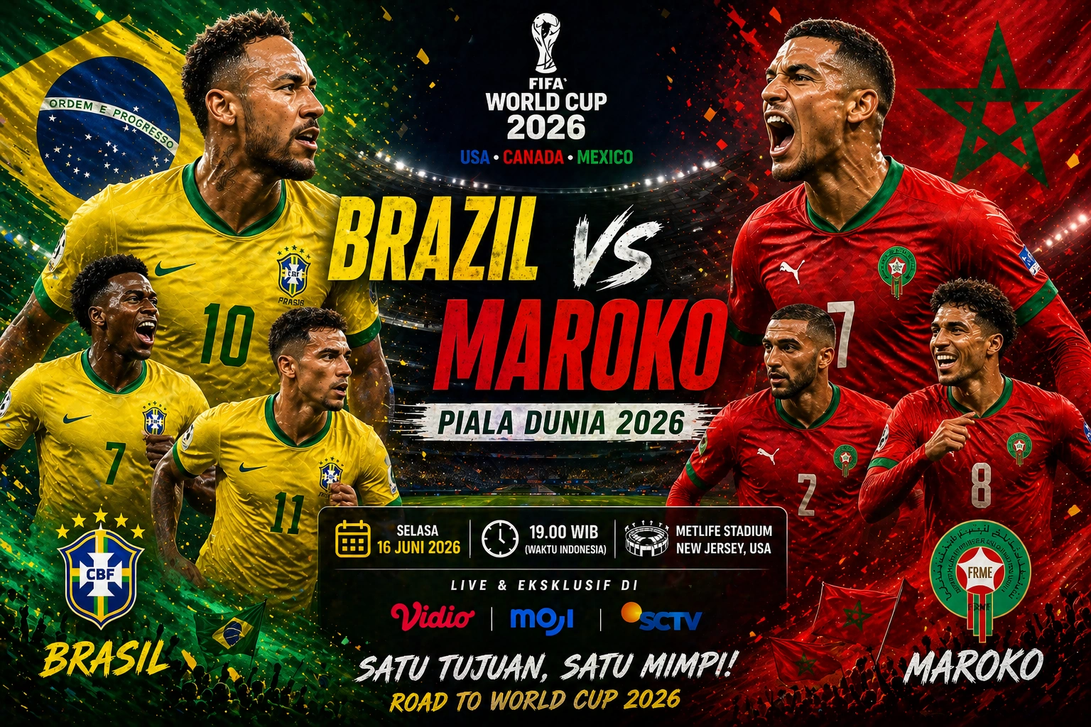 Prediksi Skor Brasil VS Maroko Piala Dunia 2026 – Analisis Lengkap Head to Head & Taktik