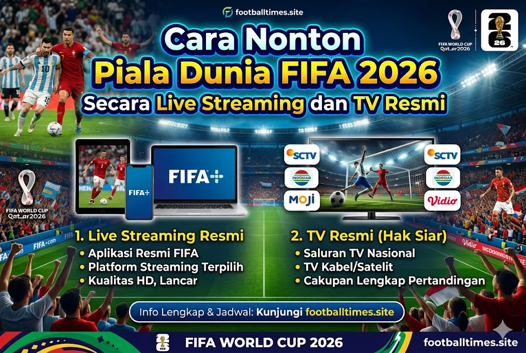 Cara Nonton Piala Dunia FIFA 2026 Secara Live Streaming dan TV Resmi