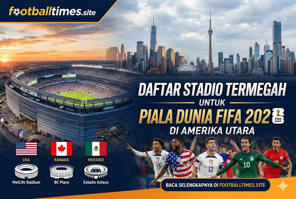 Daftar Stadion Termegah untuk Piala Dunia FIFA 2026 di Amerika Utara