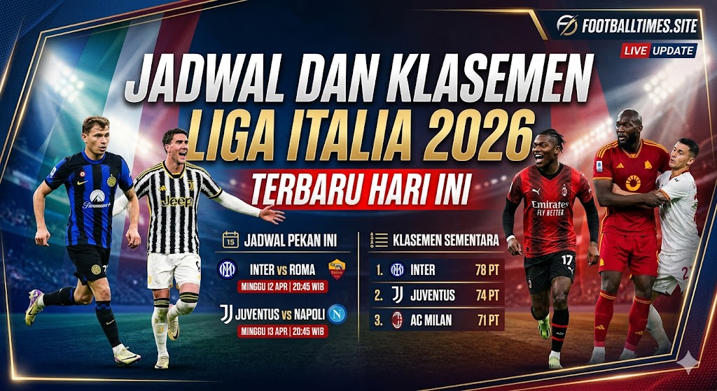 Jadwal dan Klasemen Liga Italia 2026 Terbaru Hari Ini